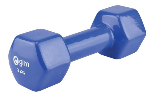 Mancuerna Color Azul Recubierta De Vinilo De 3kg