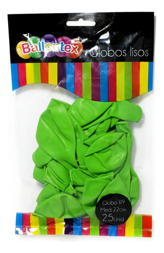Pack 50 Globos Liso Bio Latex Colores Surtidos Fiestas R9 Color Pistacho