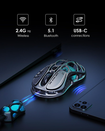Raton Inalambrico For Juegos Gravastar Mercury M1 Pro, L...