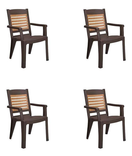 Conjunto Com 4 Cadeiras De Jardim Winston Bronze