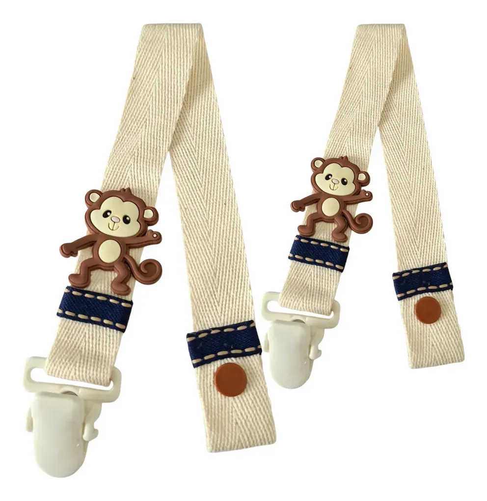 Prendedor De Chupeta Com Clip Macaquinho Chupeta Angu Bebê