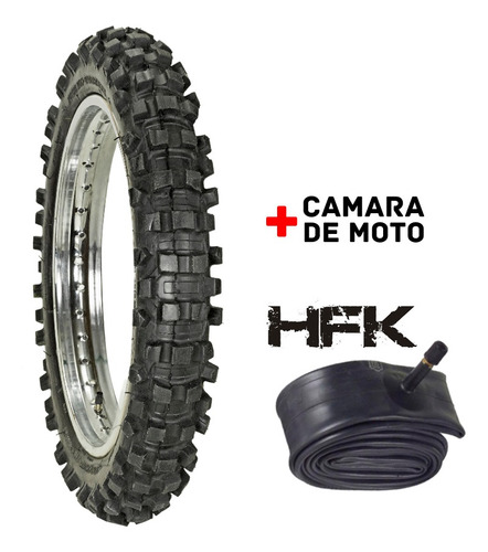 Imagen 1 de 6 de Kit Cubierta 110/90-19 F897 Hf + Camara 350-19 Hfk Reforzada
