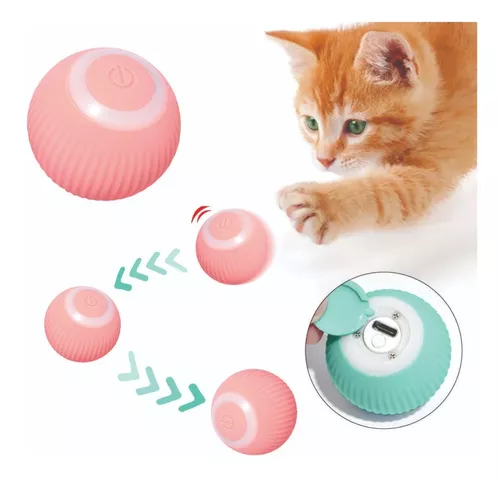 Bola de Brinquedo Interativa para Gatos com Luz Led Bola Giratória  Automática de 360 Graus Interativa Recarregável Por Usb