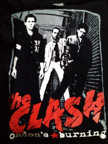 Imagen 1 de 2 de Remera The Clash London Burning - Doble Impresión - Algodón