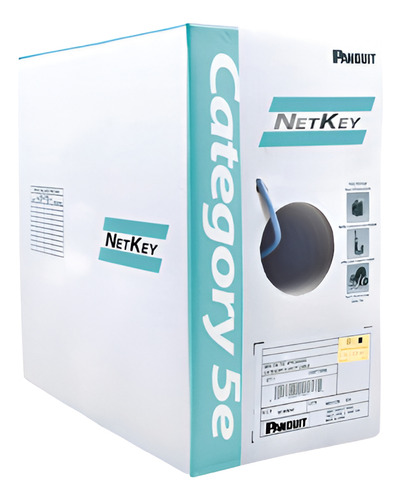 Cable Utp 305m Cobre Netkey Azul Cat 5e Panduit 4 Pares