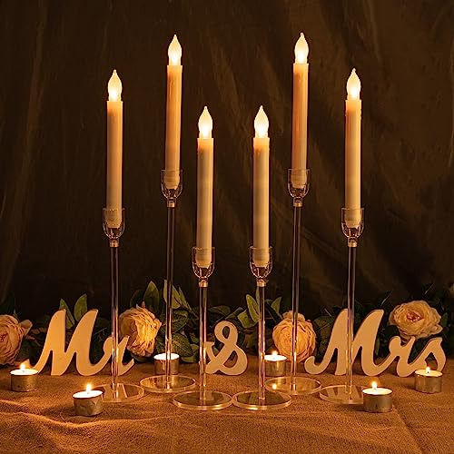 Conjunto De 6 Porta Velas De Acrílico Vincidern Para Mesa,