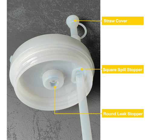 Tapon A Prueba De Derrames De Silicona De 3 Piezas Blanco