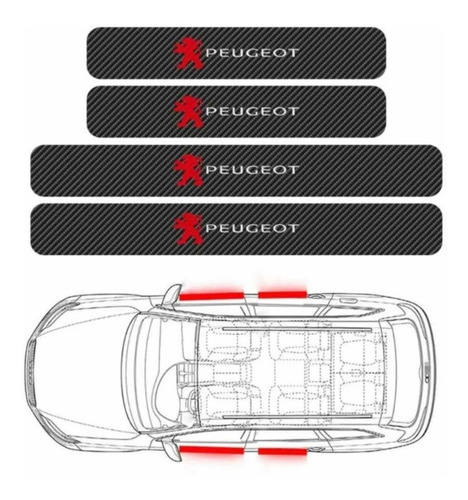 Protectores Para Posapies Peugeot / Pisa Puerta Kit X4