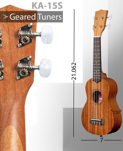 Ukulele Soprano Kala Ka-15s Satin Mahogany Con Bundle De