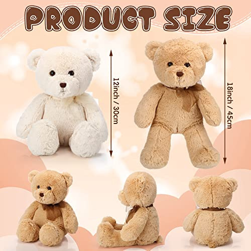 Conjunto De 2 Osos De Peluche De 18 Pulgadas Beige Y Ma...