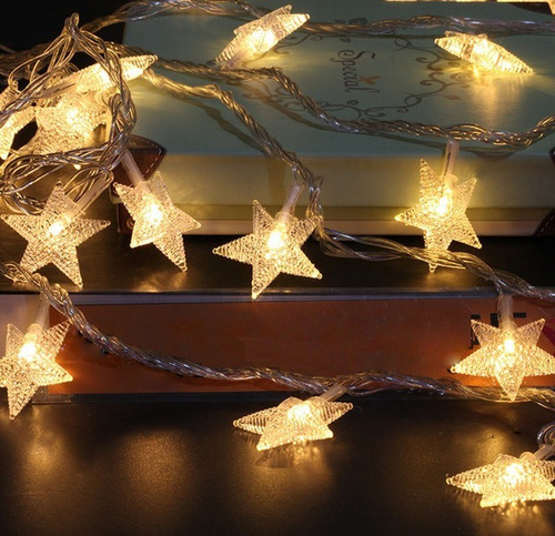 Imagen 7 de 8 de Tira Led Bolita Estrella Guirnalda Blanca Calida 5 Mts 220v