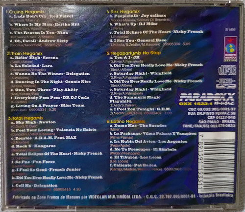 Cd Megadance Nonstop Remixes Vol 1 Paradoxx Original (Usado)