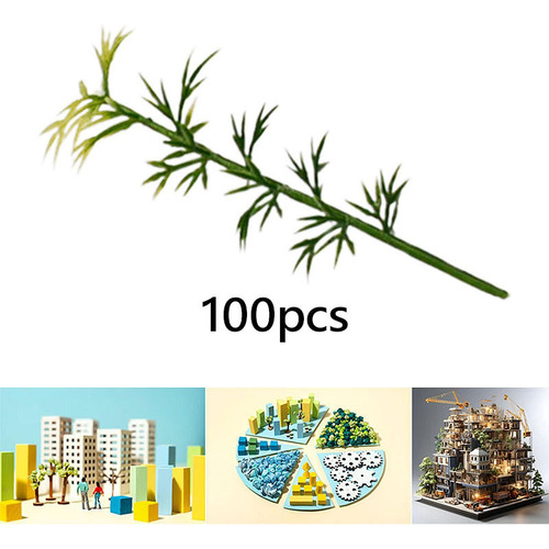 100pcs Modelo De Bambu Árvores, Árvores De 8cm