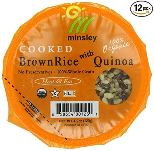 Minsley Orgánico Cocido Arroz Integral Con Quinoa Copa, 4,2 