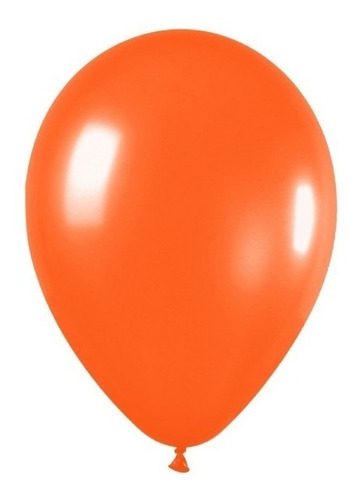 Pack X 10 Globos De  Latex Naranja Perlado De 12 Pulgadas