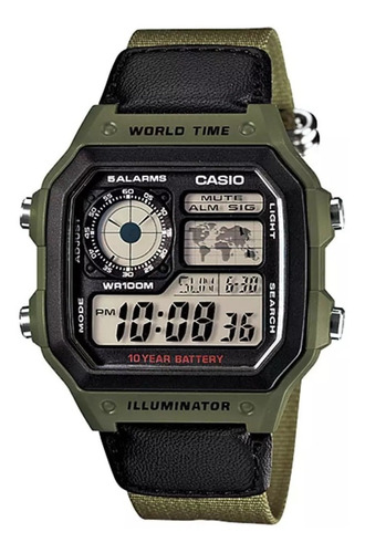 Imagen 1 de 2 de Reloj Caballero Casio Hora Mundial Ae-1200whb-1bvdf
