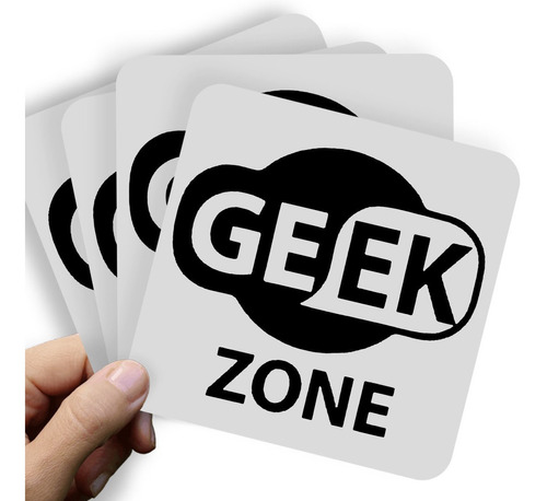 Adesivo Kit C/4 - 20x17cm - Geek Zone Wi-fi Symbol Geek