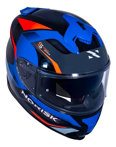Capacete Norisk Strada Drive Blue Orange Grey