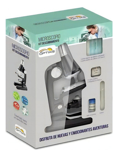 Microscopio Infantil 450x Kit Descubrimiento Optiks 2246 Color Gris