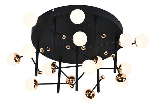 Plafon Fuxico Led 45w 60cm Bella Iluminação Ju005 St2194 Cor Dourado