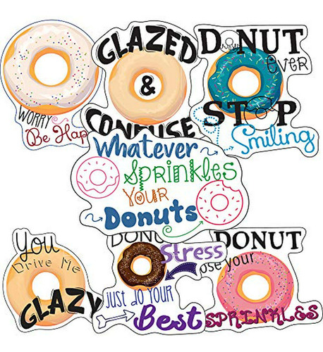 Pegatinas De Donuts  - Impermeables Y Duraderas - Ideal Para