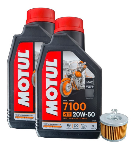 Aceite Motul 20w50 100% Sintético 2l + Filtro Yamaha Fz 16