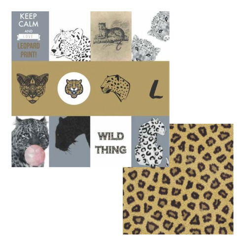 Papel Cardstock Scrapbook Artes Leopardo Modern Wild Thing
