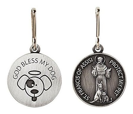 Silver Toned Saint St Francis Protege Mi Medalla De Hq39f