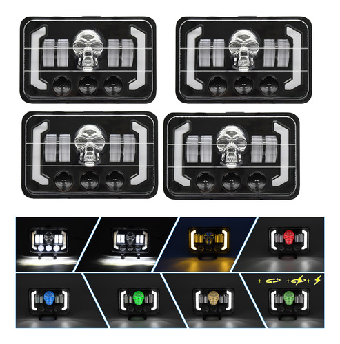 Faros Led Para Coche, 4 Unidades, 4 X 6 Pulgadas, Con Calave