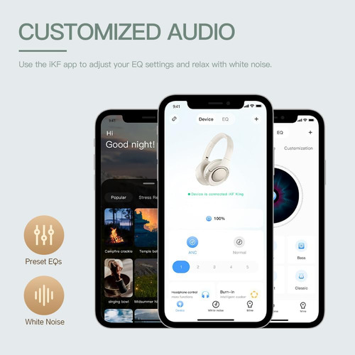 Audifonos Inalambricos Ikf, Bluetooth 5.3, Anc, Color Cian