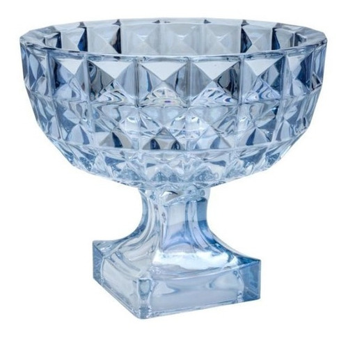 Centro De Mesa Cristal Wolff Diamant Azul 25x22cm