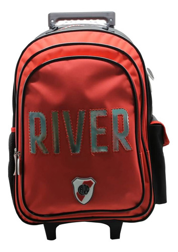 Mochila Con Carro Cresko River Plate Carp 18 Pulgadas Ri387 Color Rojo Diseño de la tela Liso