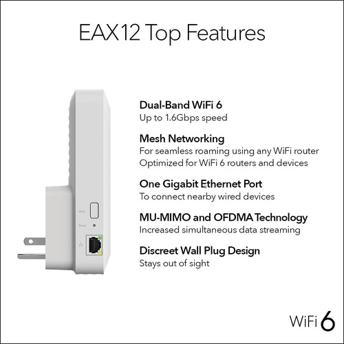 Extensor De Alcance Netgear Wifi 6 Mesh (eax12): Agregue Has