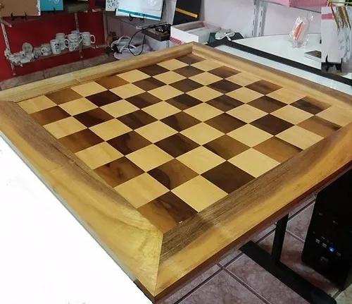 Tabuleiro De Xadrez Oficial 62 X 62 Cm Peças Com Rei 12cm