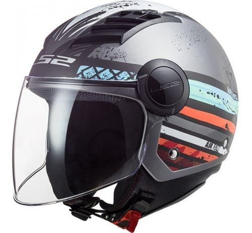 Cascos Ls2 Helmets Airflow Ronnie Matt Silver Blue