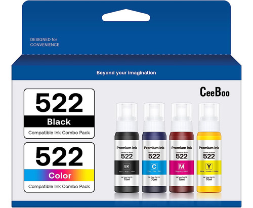 Botella De Tinta 522 Para Epson Et-2803 Et-2800 Et-2720 4un