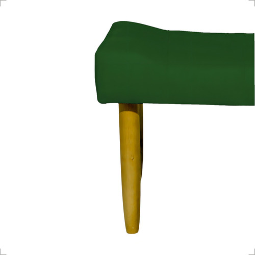 Puff Decorativo Retangular Requinte Pé Palito Suede Bege Cor Verde