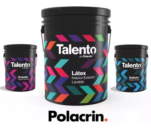 Combo Pintura Talento 20lt Fijador Sellador Enduido Polacrin