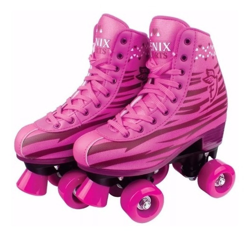 Patins Igual Sou Luna 4 Rodas Roller Fenix Menina Rosa 34/35