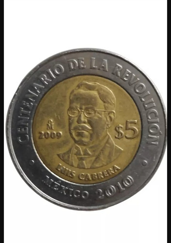 Moneda Centenario De La Revolución Luis Cabrera 2010