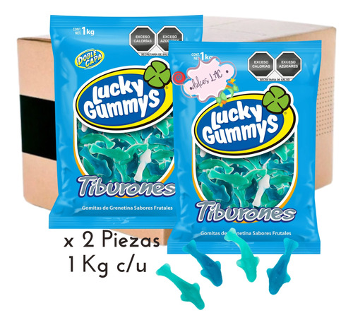 Lucky Gummy Tiburones 1kg - 2 Pack