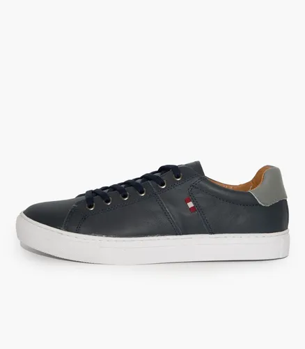 Zapatilla De Cuero Azul Jersey Hombre Boating