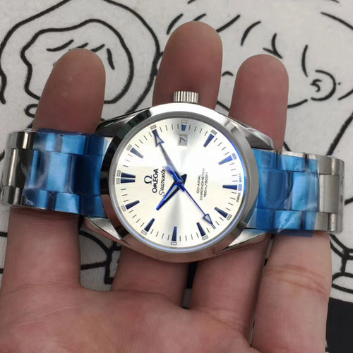 Omega Watch Tres Caras Blancas Con Patrón Solar De Luz