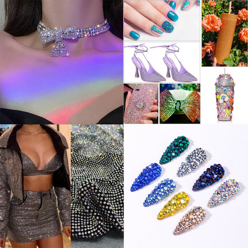 Rhinestones De Vidrio Ss6-ss20 Uñas, Caja 6 Compartimientos