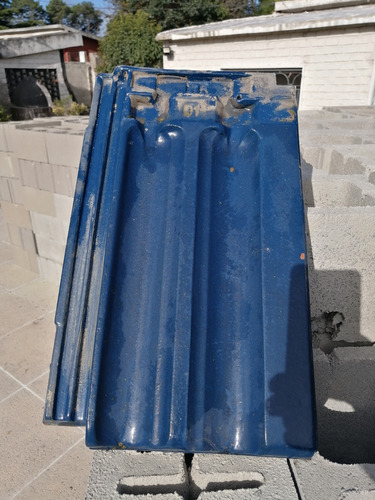 Tejas Francesas Olavarría Esmaltadas Impecable Estado Azul (Usado)