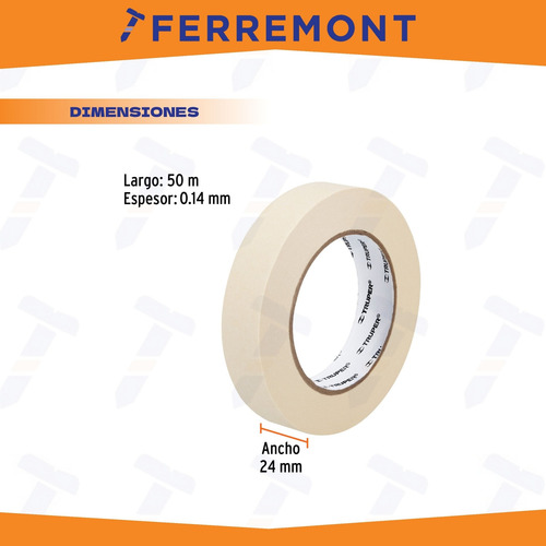 Cinta Masking Tape De 1 X 50 M Truper 12591