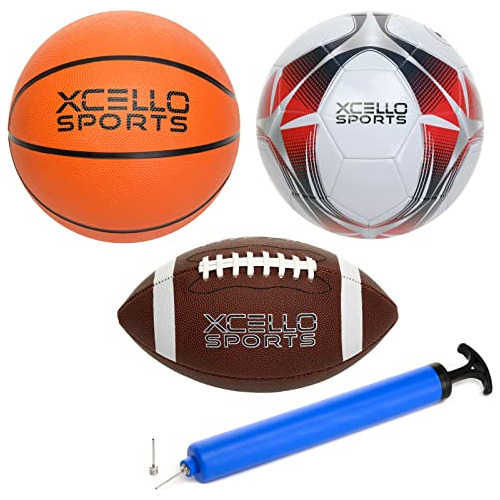 Xcello Sports Multi-sport 3-ball Set - Jr. Fútbol, Baloncest