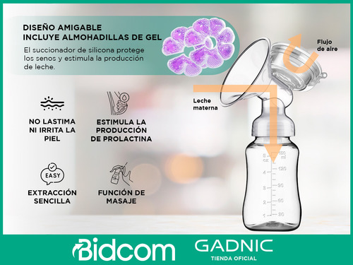 Sacaleche Materna Extractor Eléctrico Gadnic Kit Doble 150ml