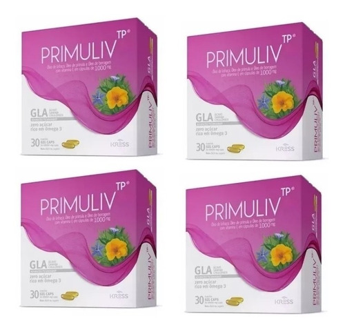 4 Primuliv (óleo De Borragem, Prímula, Linhaça,vit.e)30cap