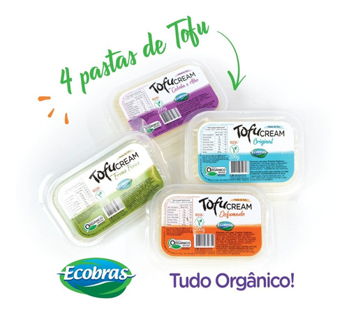 Imagem 1 de 1 de Kit Tofu Cream Orgânico Ecobras - Patê De Tofu - 8 Unidades